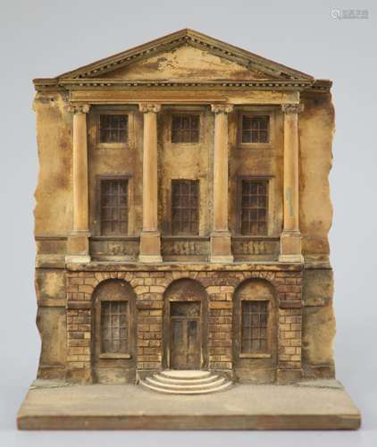 A 19th century painted wood architectural elevation model of...