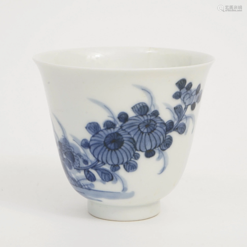 A BLUE AND WHITE CUP