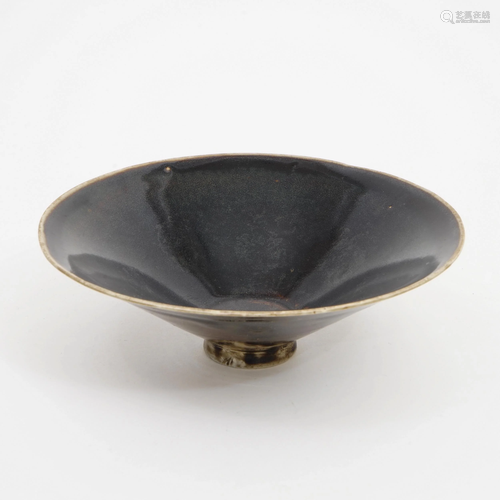 A BLACK-GLAZED CONICAL BOWL FROM CIZHOU KILN