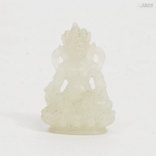 A WHITE JADE BUDDHA