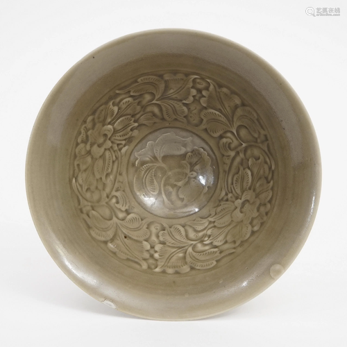 A CHRYSANTHEMUM BOWL WITH YAOZHOU KILN MOLD STAMP