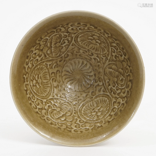 A CHRYSANTHEMUM PATTERN BOWL WITH YAOZHOU KILN MOLD