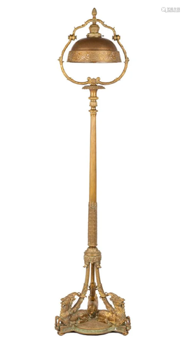 Unusual Tiffany Studios, New York Floor Lamp