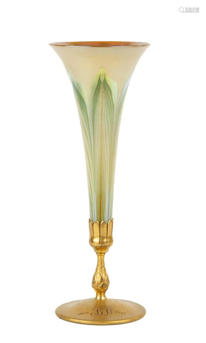 Tiffany Studios, New York Pulled Feather Favrile Vase