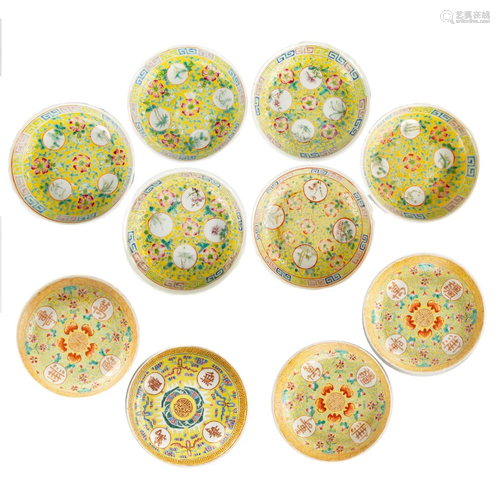 (10) Chinese Hand Painted Porcelain Deep Dishes