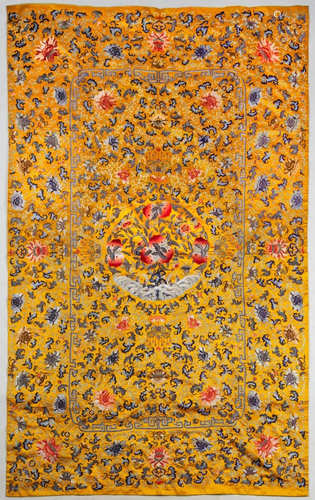 Fine Chinese Yellow Kesi Silk Panel