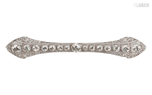 Tiffany & Co. Art Deco Platinum & Diamond Pin