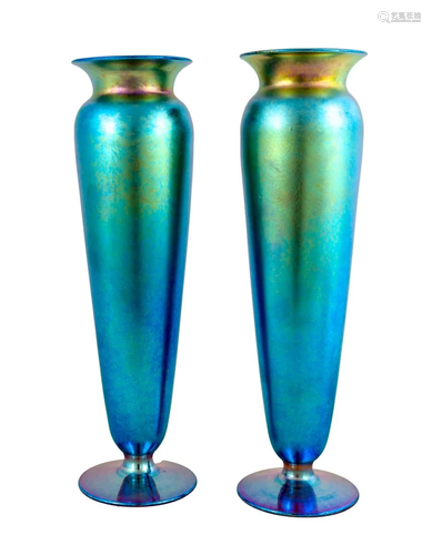 Pair of Durand Art Glass Vases