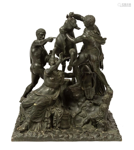 18/19th C Italian Bronze Group of the Farnese Bull