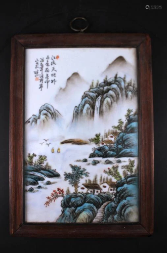 Chinese Qing Famile Rose Porcelain Plaque