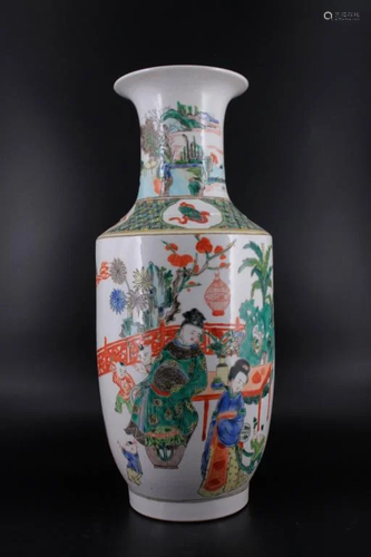 Large Qing Porcelain WuCai Vase