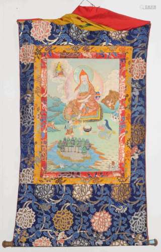 Thangka eines Lamas