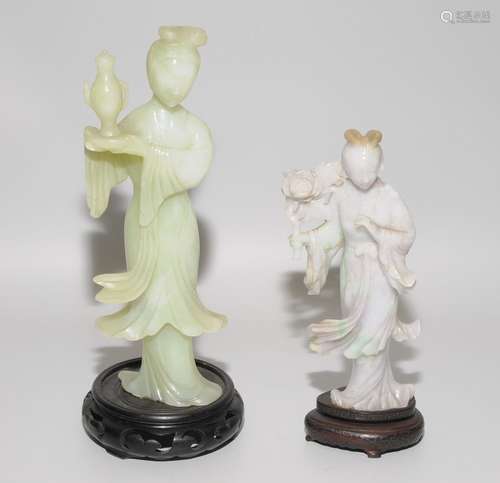 Lot: 2 Jadefiguren