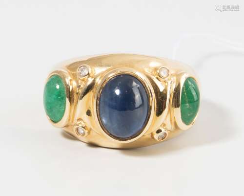 Saphir-Smaragd-Ring