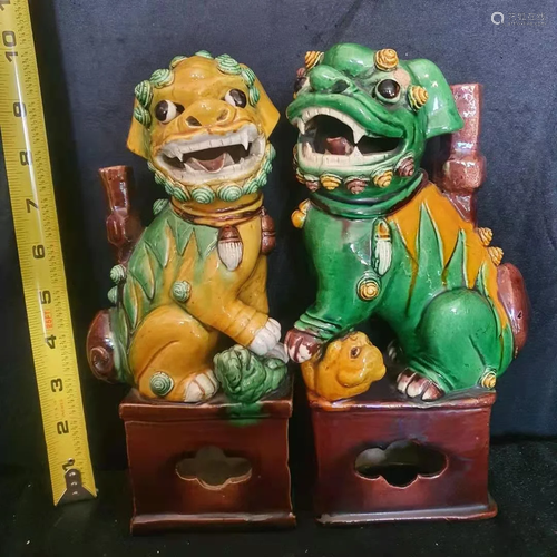 A pair of Qing Dynasty lions