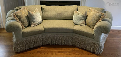 Highland House Custom Upholstered Curved Sofa