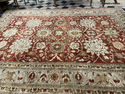 Persian Floral Hand Knotted Wool Carpet