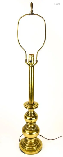 Mid Century Double Gourd Form Brass Table Lamp