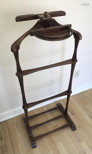 English Style Mahogany Tone Gentlemans Valet Stand