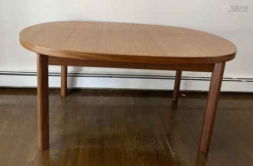 Danish Modern Teak Dining Table w Fold Out Leaf