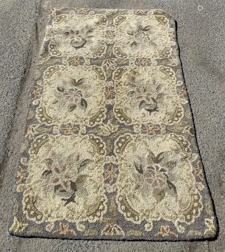 Contemporary Floral Area Hook Rug