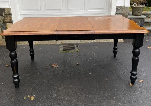 French Provincial Carved Dining Table w Leaf