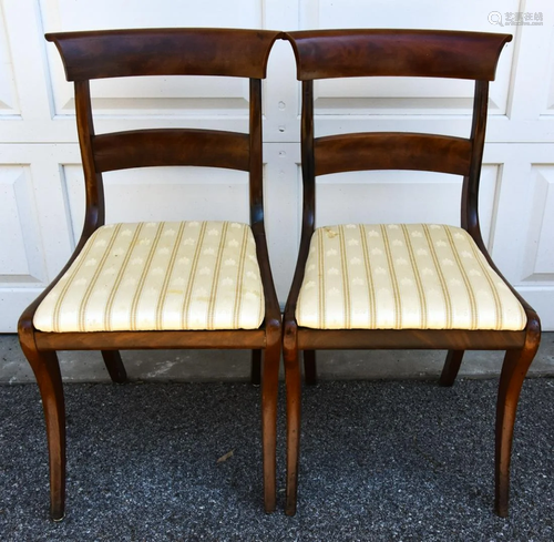 Pair Antique 19th C English Georgian Side Chairs