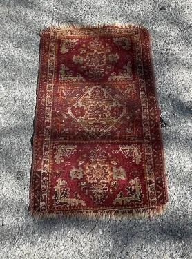 Antique Persian Bokhara Hand Knotted Prayer Rug