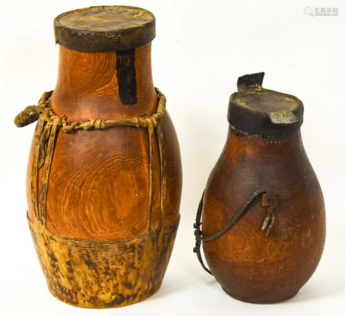 Pair Hand Crafted African Turkana Fat Vessels