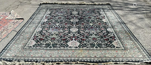 Oriental Floral Hand Knotted Silk Carpet