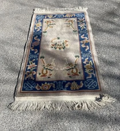 Chinese Oriental Hand Knotted Rug w Dragon Motif