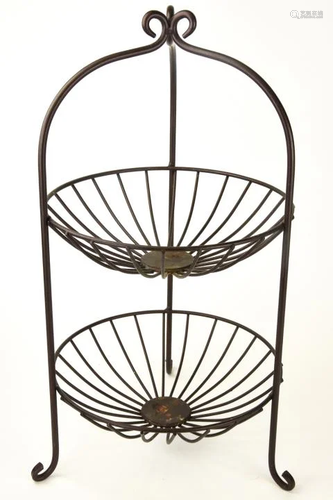 2 Tier Metal Fruit Bowl Stand