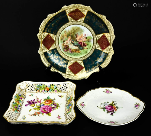 Czechoslovakia Dresden Austria Porcelain Platters