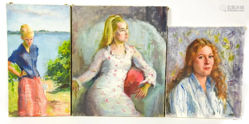 Butterfield Mid C Portrait Paintings Young Women