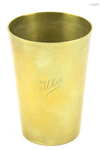 Antique Imperial Russian Gold Over Silver Beaker