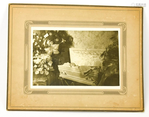 Antique Matted Post Mortem Photograph of a Baby