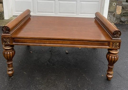 French Provincial Carved Bench Side Table