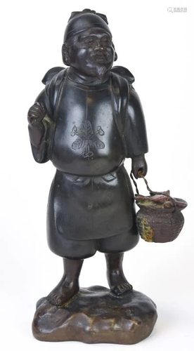 Bronze Chinese Fisherman Statue