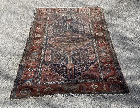 Persian Bokhara Hand Knotted Wool Area Rug