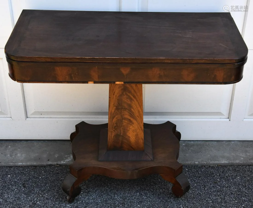 Antique 19th C American Empire Flip Top Table