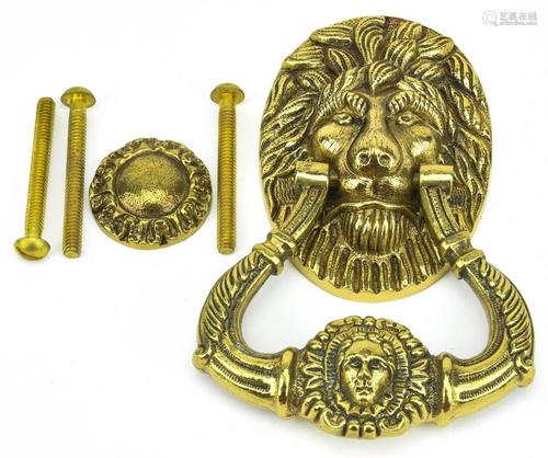 Neoclassical French Empire Lion Head Door Knocker