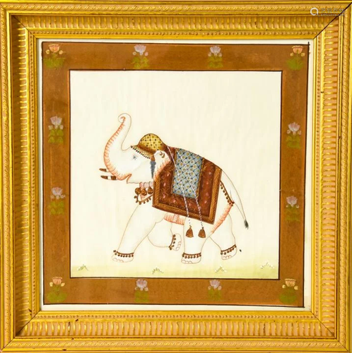 Persian Adorned Elephant Painting on linen