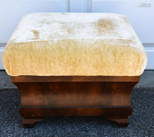 Antique 19th C American Empire Ottoman Stool