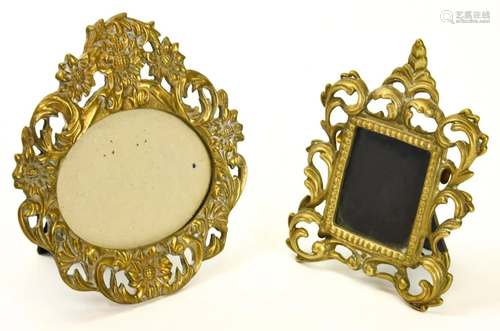 Floral Motif & French Rococo Style Brass Frames