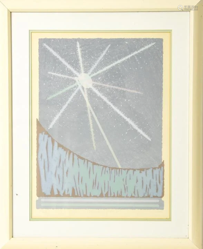 Framed Abstract Lithograph 