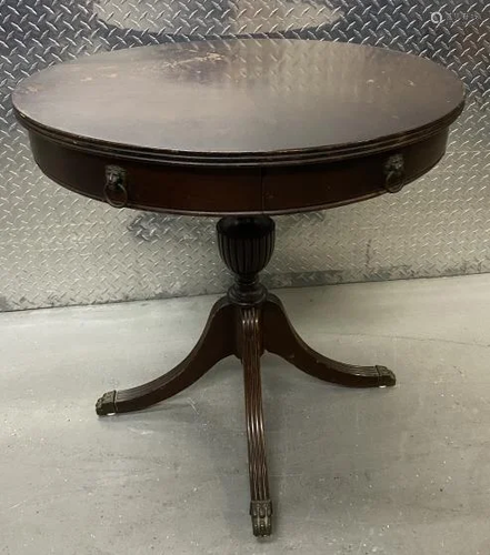 Regency Style Round Drum Pedestal Table