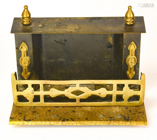 Antique 19th C Gilt Brass Doll Fireplace