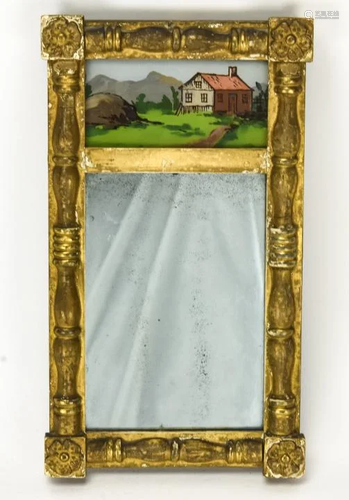 Quality Antique 19th C Miniature Empire Mirror