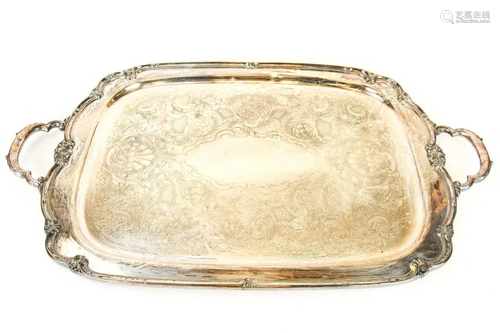 Antique Roger Bros Silver Plate Serving Tray