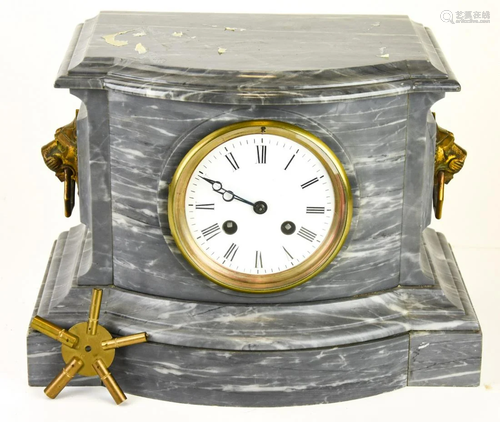 Art Deco Neoclassical Style Marble Mantel Clock